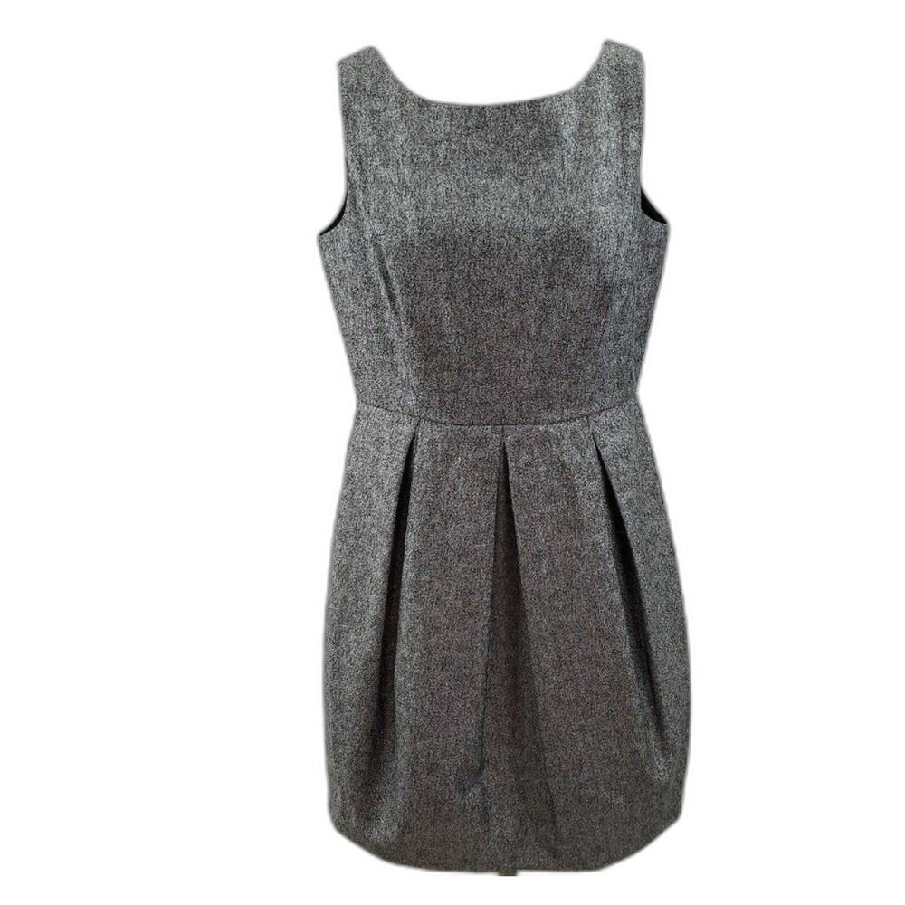 White House Black Market Gray Silver Sparkle Fit & Flare Dress Size 8